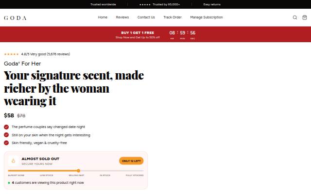 Goda® For Her — Pheromone Infused Perfume Oil storefront