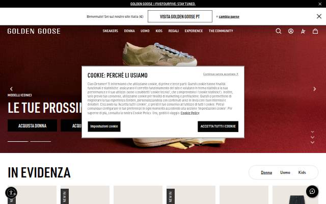 Golden Goose: sneaker e abbigliamento uomo e donna storefront