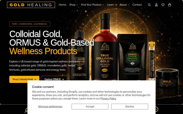 Startseite von Gold Healing