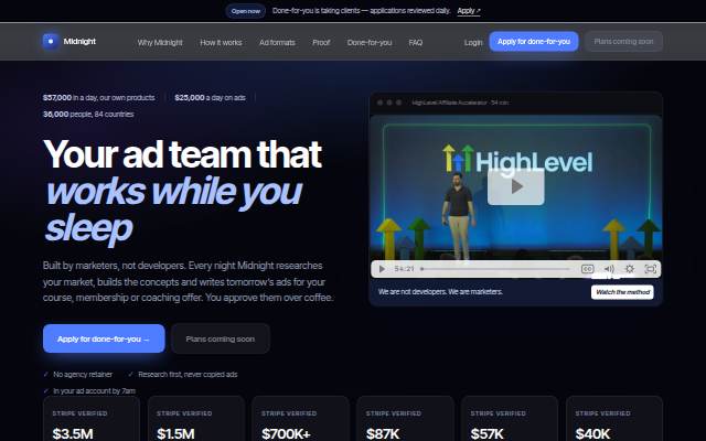 Midnight — the ad team for digital product sellers storefront