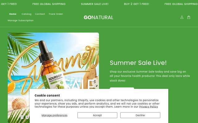 Go Natural Goods storefront