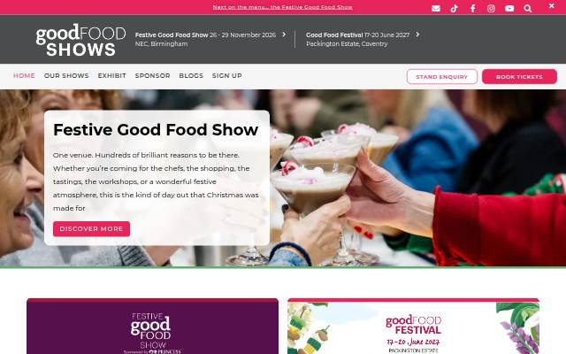 Startseite von Good Food Shows