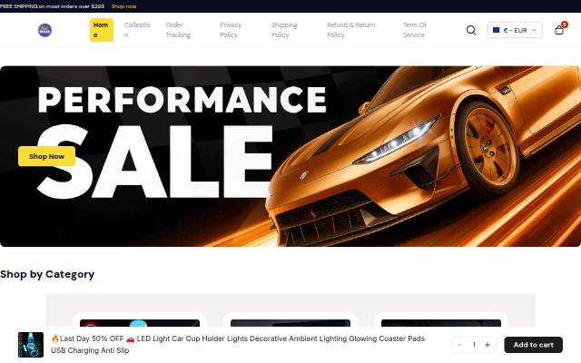 Home Page storefront