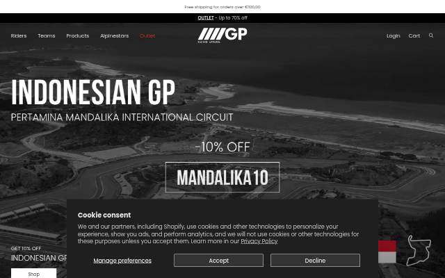 Startseite von Gp Racing Apparel