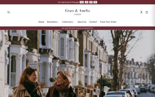 Startseite von Grace &amp; Amelia London