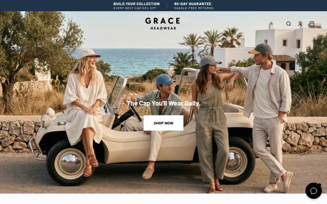 GRACE Headwear storefront