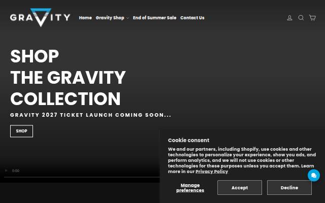 GravityShow storefront