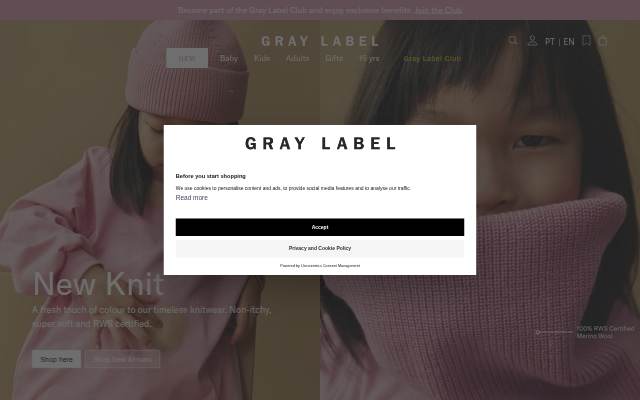 Startseite von Gray Label