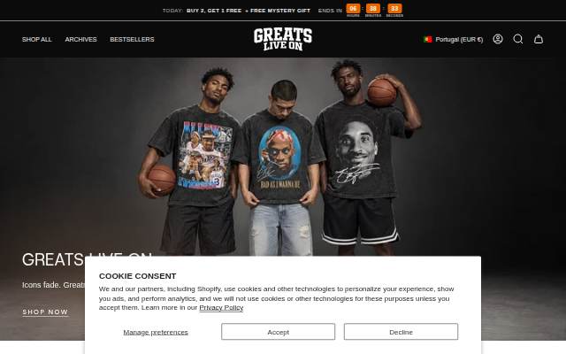 Startseite von Greats Live On