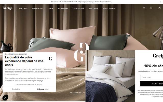 Greige - Linge de lit et maison, le confort comme art de vivre storefront