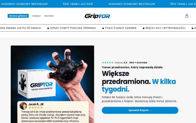 Startseite von Griptor