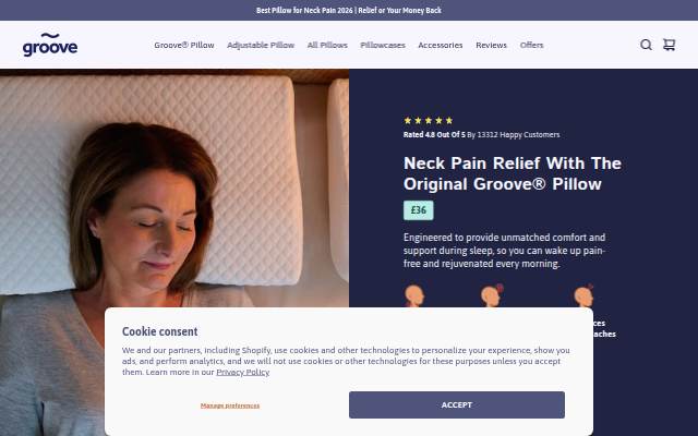 Startseite von Groove Pillows