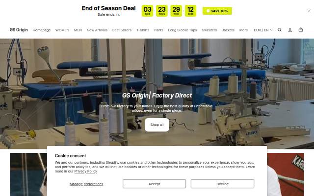 GS Origin storefront