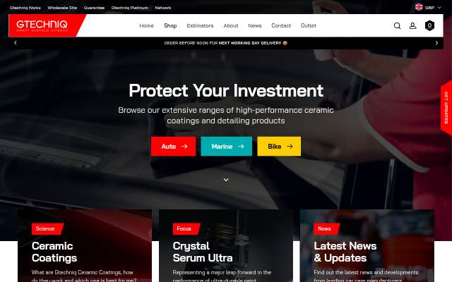 Gtechniq storefront