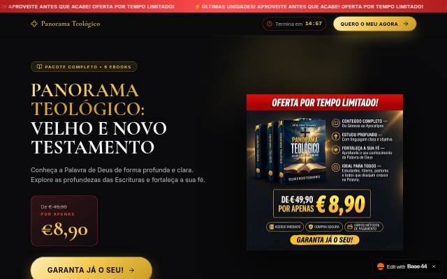 Montra da Panorama Teológico — 8 eBooks por apenas €8,90