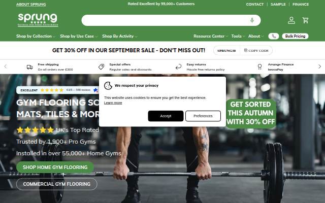 Sprung Gym Flooring storefront