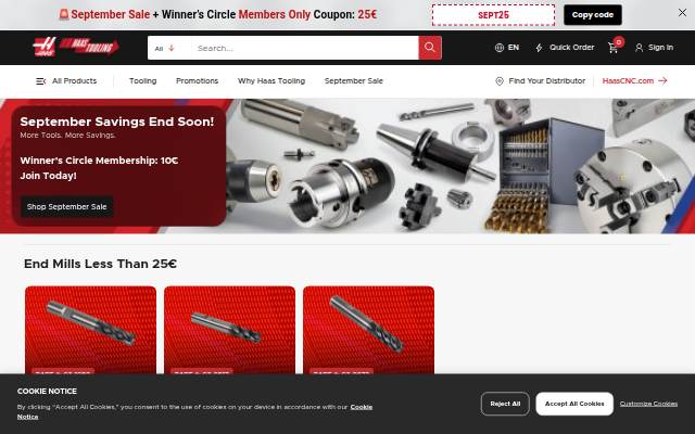 Haas Tooling storefront