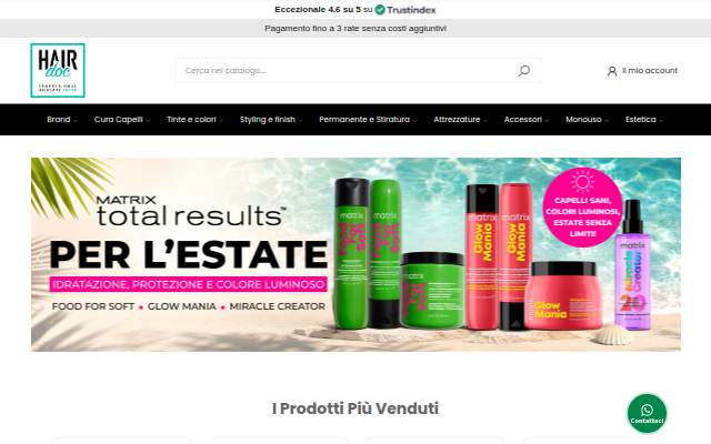 Forniture parrucchieri ingrosso online storefront