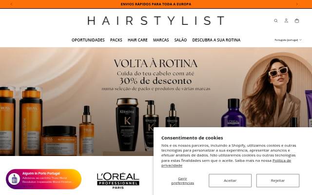 Hairstylist storefront
