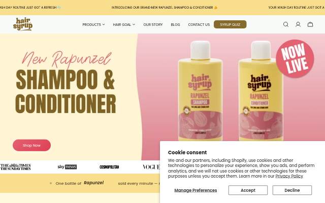 Hair Syrup storefront
