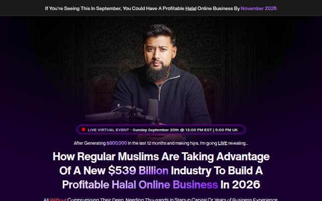 Register For The Free LIVE Halal Income Event storefront