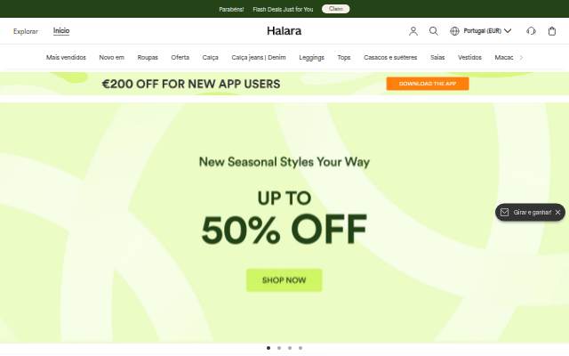 Halara storefront