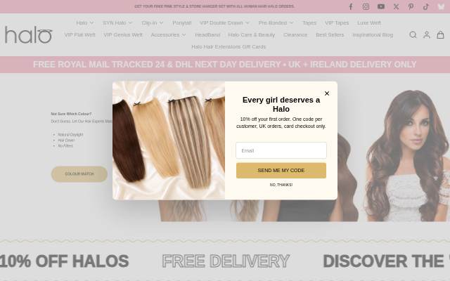 Startseite von Halo Hair Extensions