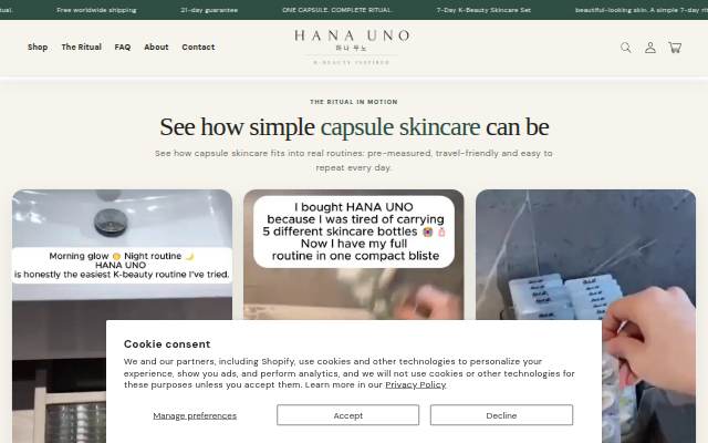 HANA UNO storefront