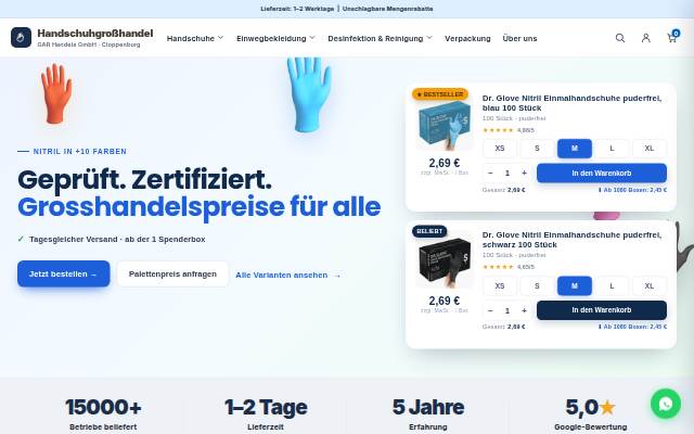 Handschuhgroßhandel storefront