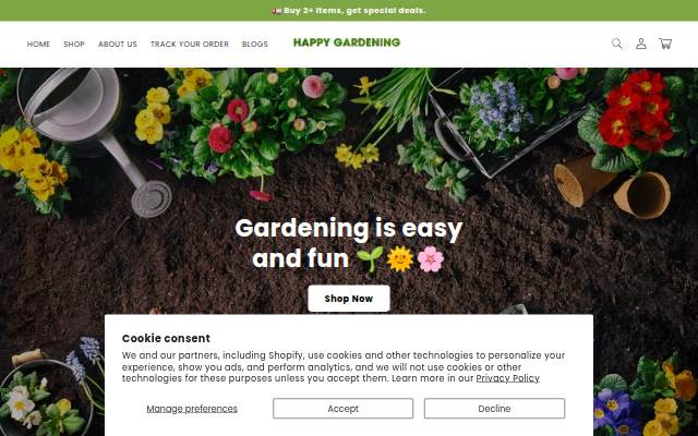 Happy Gardening storefront