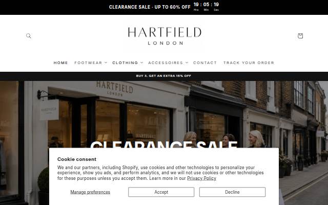 Hartfield London storefront