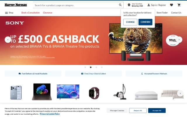 Harvey Norman UK storefront
