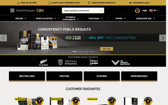 Healthspan Elite storefront