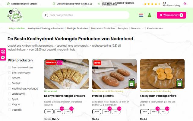 Startseite von Healthy Bakers