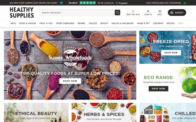Online Health Food Store storefront