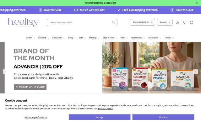 Healtsy storefront