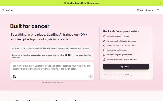 Startseite von Built for Cancer