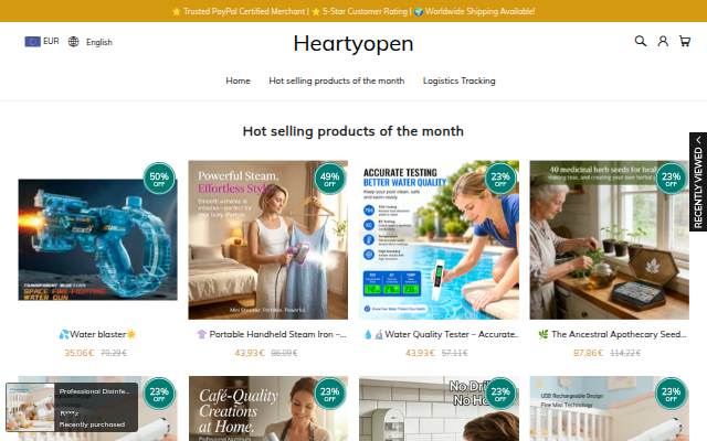 Heartyopen storefront