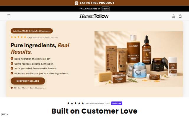 HeavenTallow storefront