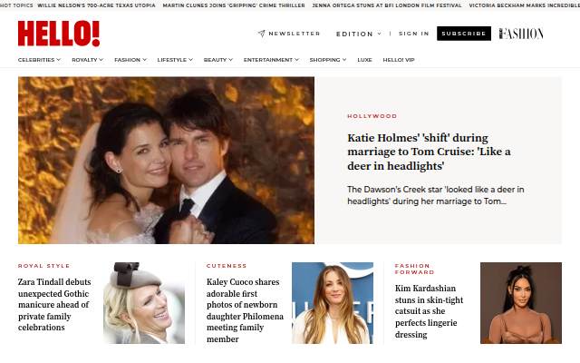 Startseite von HELLO!