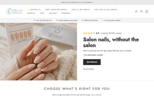 Hello Nails storefront