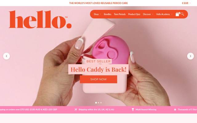 Hello Period storefront
