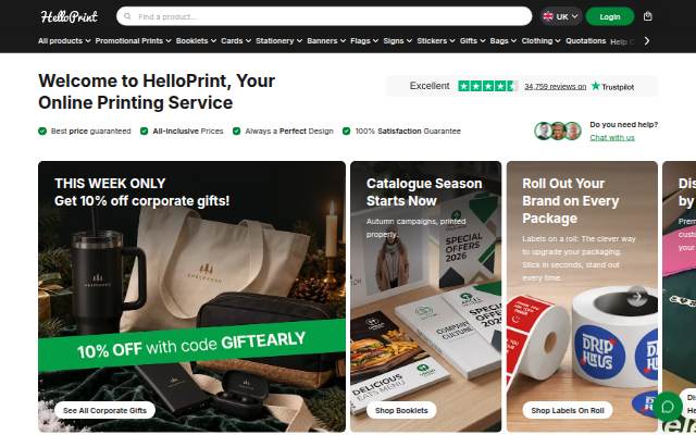 HelloPrint storefront