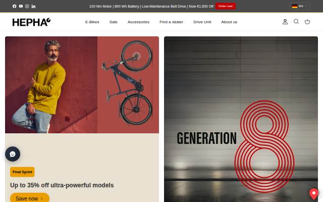HEPHA E-Bike storefront