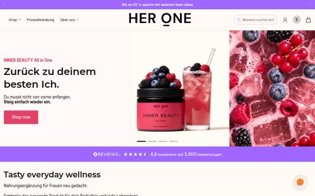 HER ONE - Female Health &amp; Wellbeing storefront