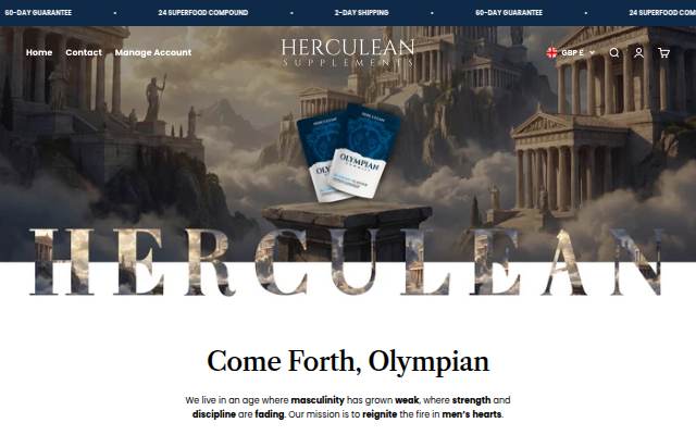 Herculean Supplements storefront