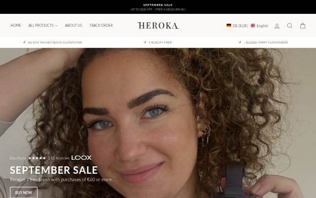 Heroka Cosmetics storefront