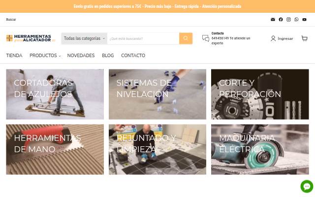 Herramientas para alicatador storefront