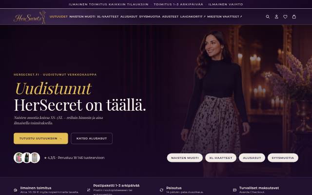 HerSecret.fi storefront