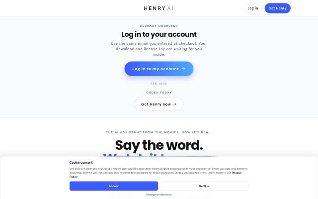 HeyHenry storefront